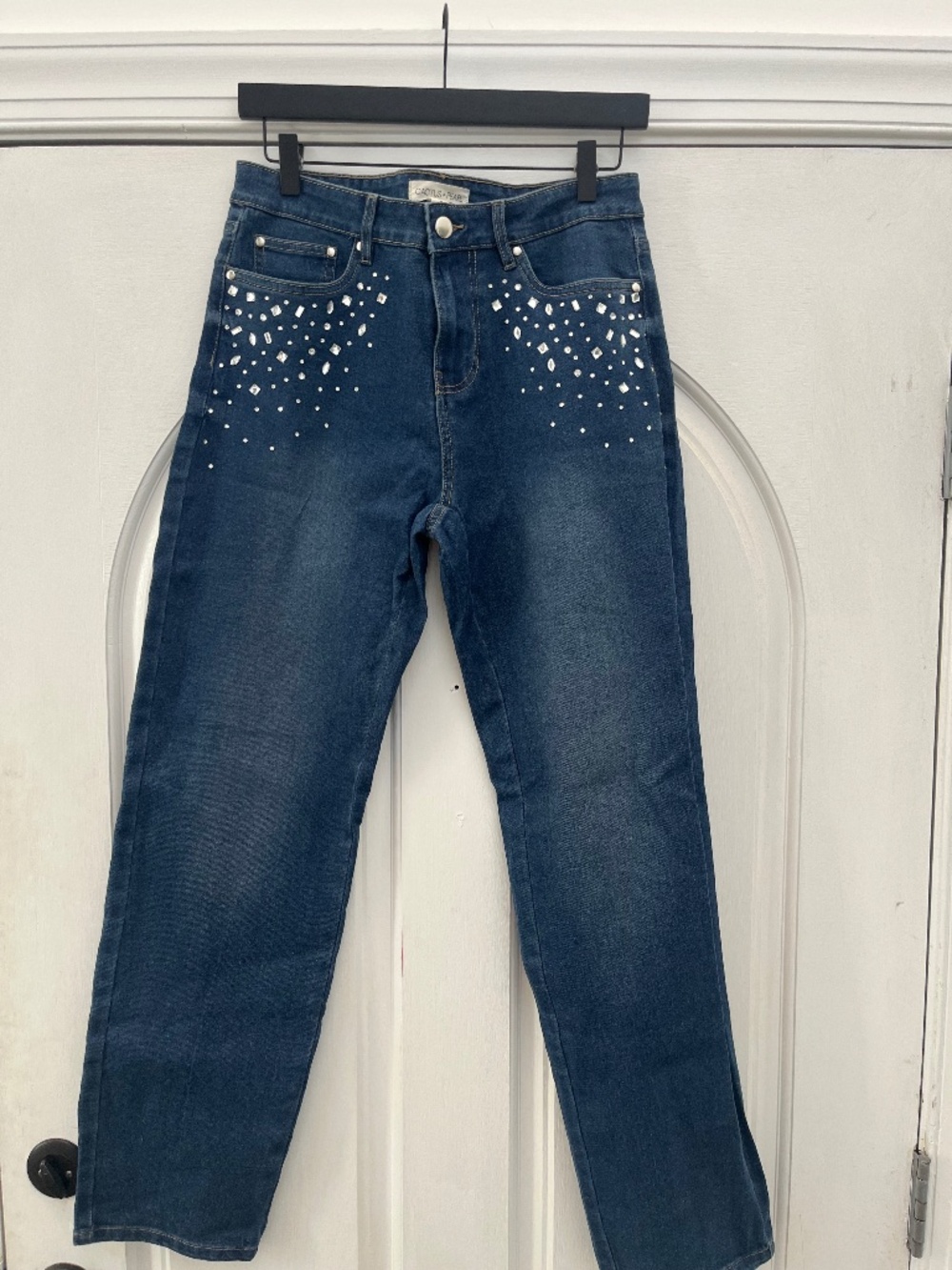 Cactus + Pearl Rhinestone Jeans (never worn - size 8)